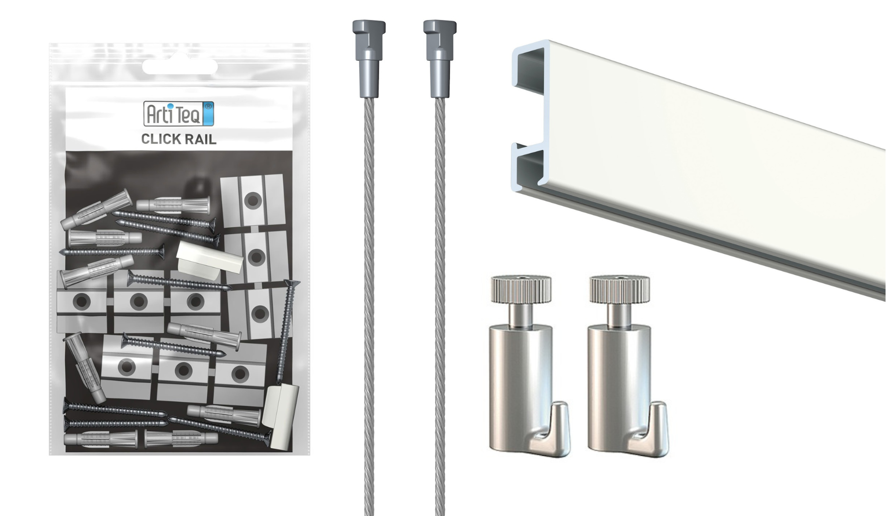 2 Meter Hanging Track - Full Kit