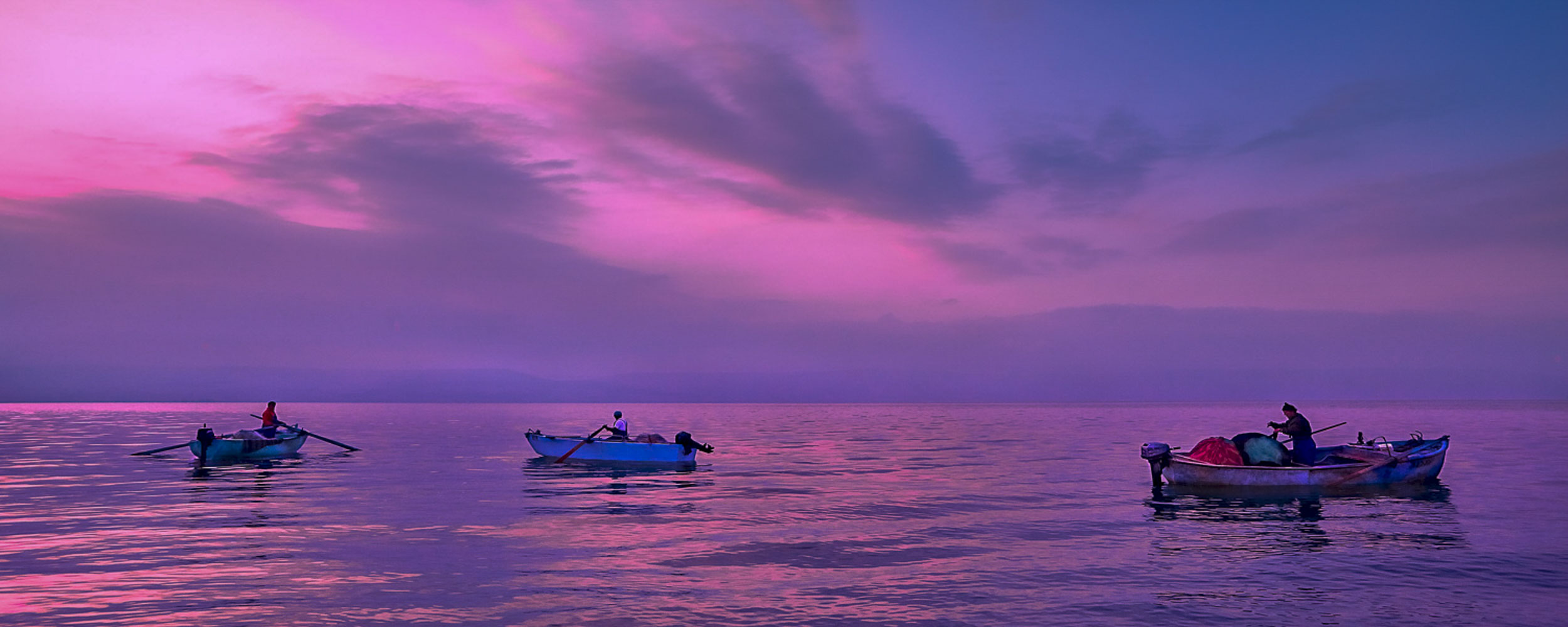 Fishermen On The Sea Of Galilee, Israel
