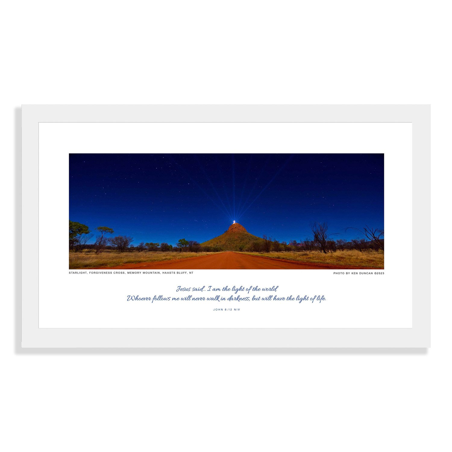 Memory Mountain Starlight Scripture,  In White Frame - Poster
