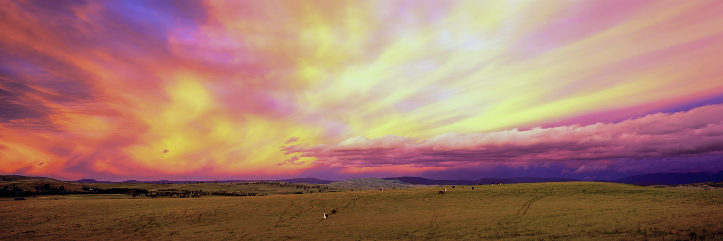 Sunset Over Paddocks, Mansfield, VIC